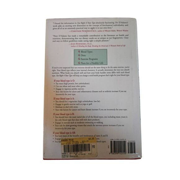 Eat right for your type by Dr. Peter J. D'Adamo - Putnam books - isbn 039914255x - Picture 7 of 7
